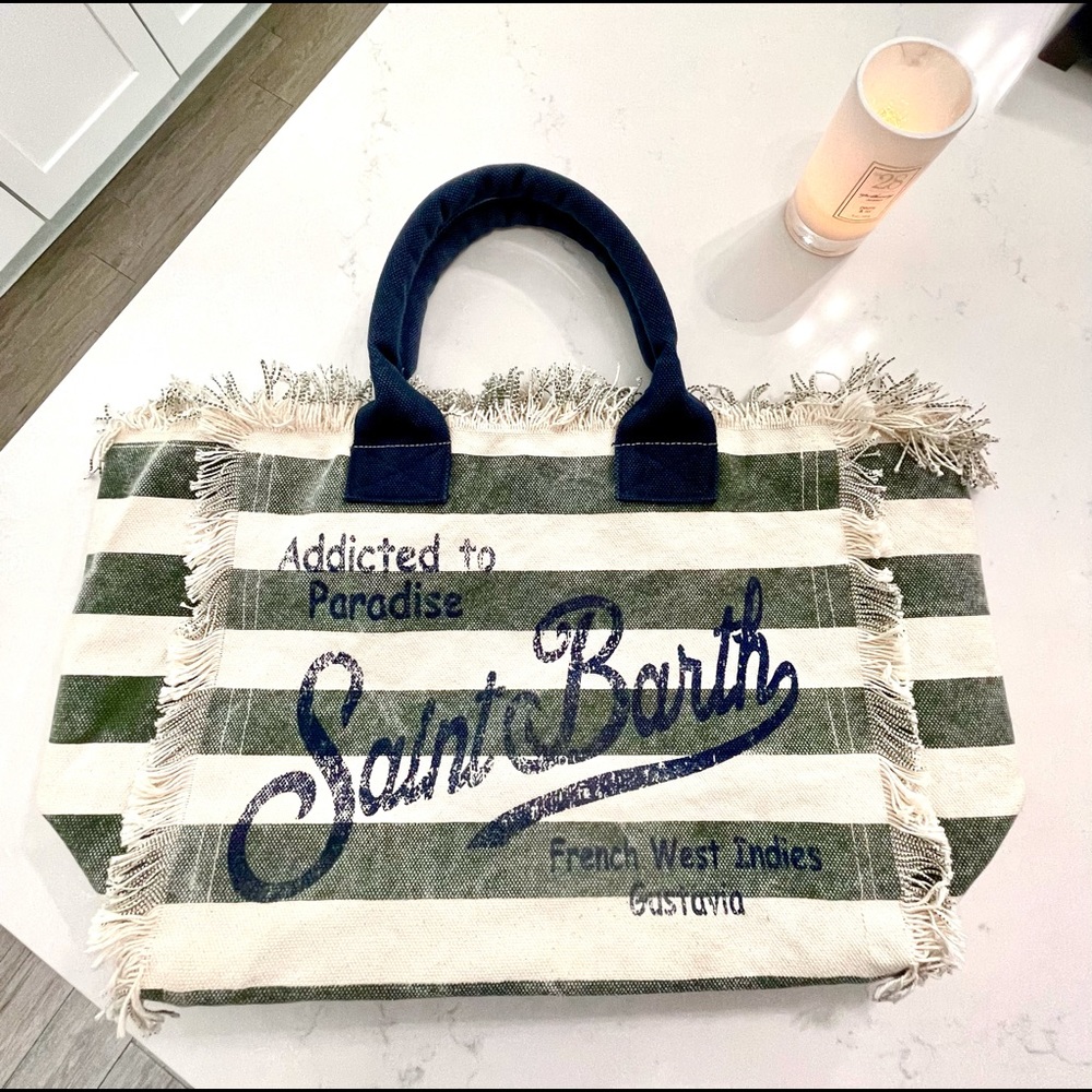 MC2 Saint Barth Fringed Canvas Beach Bag